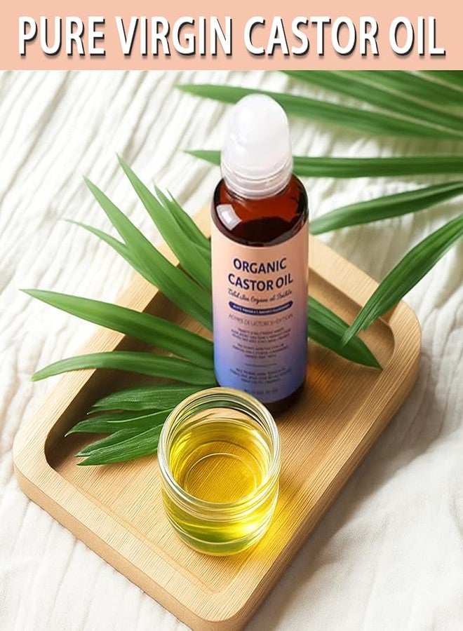 Aiwejay Organic Castor Oil Roll-On with Rose Quartz, 100% Pure Cold-Pressed & Unrefined, Hexane-Free, For skin, Eyebrows and Eyelashes, 50mL (1.7oz) - Image 5